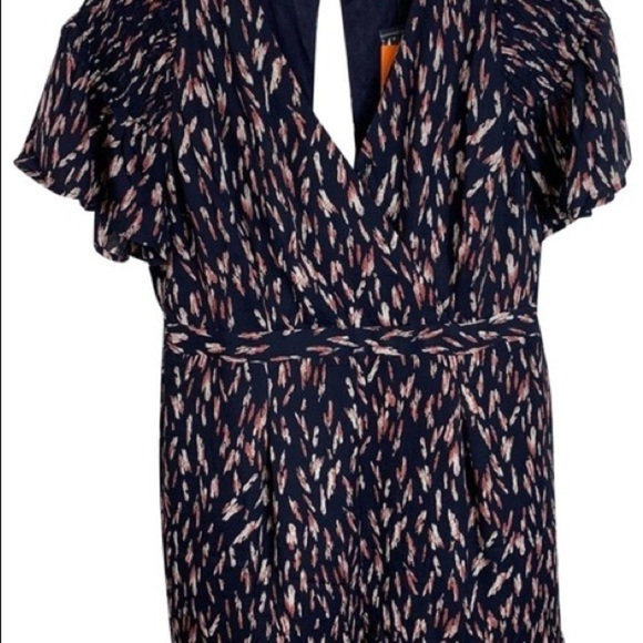 Collective Concepts Navy Debbie Printed Romper - Picture 7 of 8
